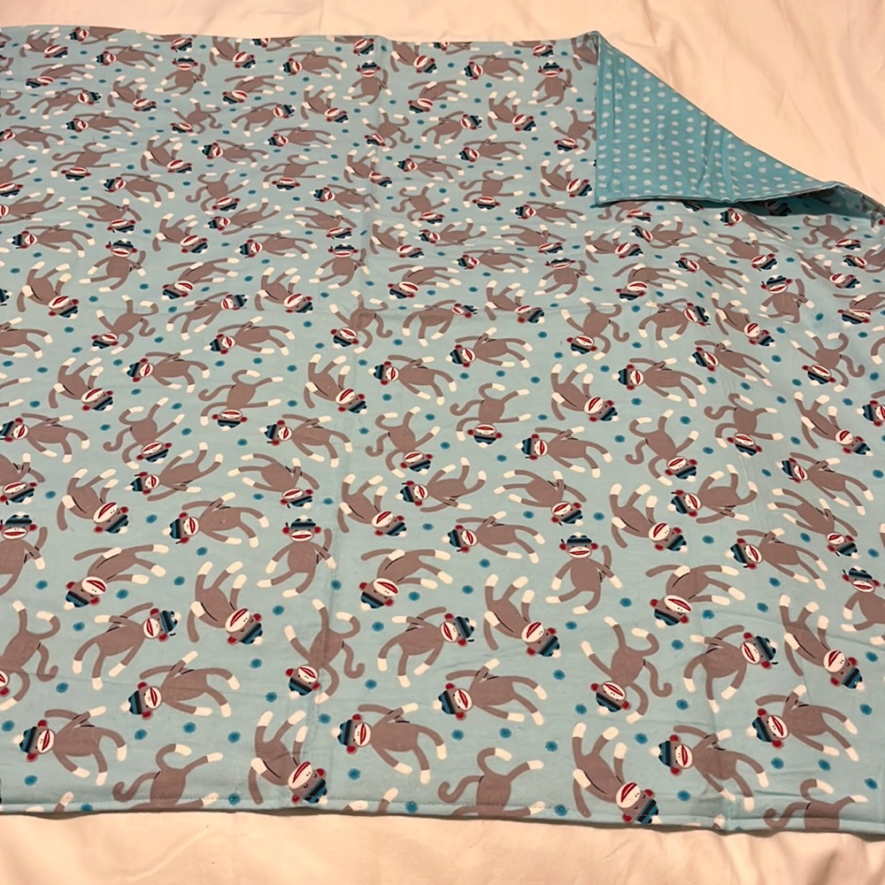 Sock monkeys baby receiving blanket